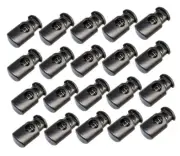 30 Pcs Plastic Drawstring Toggle Spring Stop Single Hole Cord Locks for Lanyard
