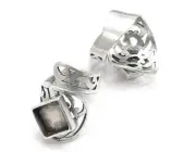 Wrap Silver Ring Blank Base Bezel Settings Cabochon Base Mountings Adjustable