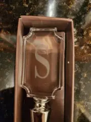 S Wine Stopper Cover S Monogram Mud Pie Cosmopolitan Home Bottle Topper Clear