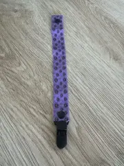 Dummy Clip | Pacifier Chain | Soother Holder | Purple Black Halloween Spiders