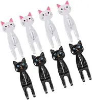 MOLUCKFU 8pcs Cartoon Cat Towel Clips Non Slip Clothes Fixing Clips for Bed Sheets Quilts and Beach Towels for Camping and Holidays