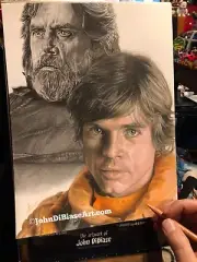 Mark Hamill as Luke Skywalker Star Wars Original Colored Pencil Drawing 9” x 12”
