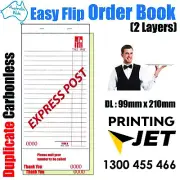 50x DL Takeaway Duplicate Carbonless Restaurant Docket Order Book [RD602]