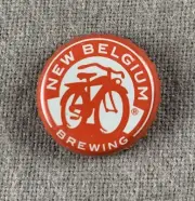 NEW BELGIUM BREWING Beer CROWN Bottle Cap, Bicycle w/ White background