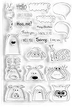 Linda Craft 1pc Hello Best Friend Giraffe Snail Cartoon Clear Stamps for Card Making Decoration and DIY Scrapbooking