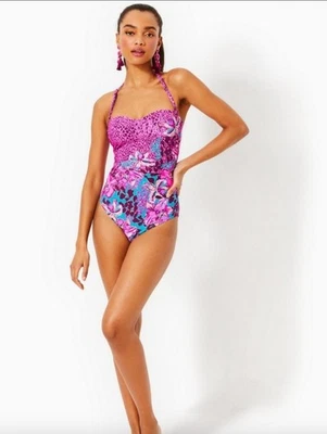 Lilly Pulitzer Ginnie One Piece Swimsuit Orchid You Not 16 NWT