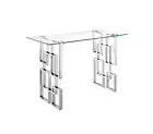 NNEDSZ Royale Silver Console Table - White Marble