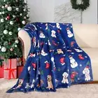 Christmas Dog Throw Blanket Cute Puppy Flannel Fleece Throw Blanket Christmas...