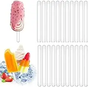 50 Pieces Ice Cream Sticks, 4.5" Acrylic Sticks Reusable Cakesicle Cake Pop Mold Mirror Ice Pop Sticks Ice Cream Cakesicle Mold for Home Cake Candy Gifts Party Craft (Transparent)