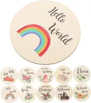 Vaguelly Baby Milestone Wooden Discs Monthly Milestone Cards Baby Growth Sign Set Decorative Home