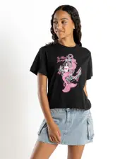 [The Mad Hueys] The Mad Hueys Girls' Seahorse Anchor Boxy T-Shirt in Black Size 14 14 Black