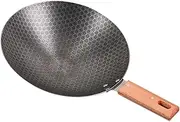 IWOWHERO Small Iron Wok Pan Non Stick Cooking Wok Gas Stove Compatiblity Round Bottom Traditional Japanese Cookware