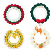 Adjustable Kitten Knitting Collar Hand Woven Pet Bib Dog Collar Colourful Design