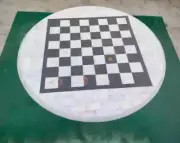 15" Round White Marble Chess Set with Pcs Handmade Arts Luxury Adults Games Deco