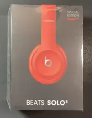 Official Beats Solo 3 On-Ear Wireless Bluetooth Headphone [ Citrus RED ] NEW