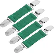 [Abaodam] 4pcs Trouser Leg Clip Pants Adjustable Strap Clips Cinch for Pants Dress Back Cinch for Women Adjustable Elastic Belt Elastic Strap Clamps Trouser Fixing Tool Iron Green