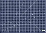 OLFA Rotary Mat A2 (450 x 620 x 1.5 mm) with Grid and Angle Lines, Navy Cutter Mat RM-A2-EC