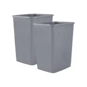 Superio Small 2.5 Gallon Plastic Trash Can, Waste Bin, 10 Qt (2, Grey)