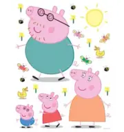 65 x 85cm Wall STICKERS decals SET large size Peppa Pig sheet child's bedroom