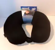 Brookstone Fleece Microbead Travel Head and Neck Pillow Lightweight Plush