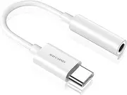 MAS CARNEY USB Type C to 3.5mm Female Aux Adapter, 384KHz 24bit Hi-Res Audio Headphones Jack, Compatible with Android/iOS/Win10 USB Type C Device
