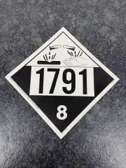 Keller 1791 Corrosive Hazmat Rigid 10 3/4" x 10 3/4" Placard NEW