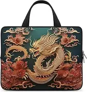 Laptop Case Sleeve Shockproof Computer Carrying Bag Dragon Chinese Background Laptop Bag Tote Lightweight Notebook Case Cover Traveling Briefcase Handle Bags for Travel Business 13inch