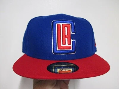 LOS ANGELES CLIPPERS "NEW ERA 5950" FITTED HAT FLAT RIM (7 1/2) NWT BLUE & RED