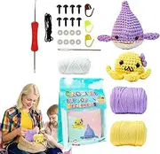 Shark Octopus Crochet Kit - Crochet Cute Shark Octopus Complete Craft | Beginners-Friendly Crafting Art for Crochet Enthusiasts for Dining Room, Bedroom