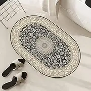 Oval Carpet - Vintage Washable Bedroom Living Room Playroom Sofa Kitchen Floor Decor Non-Slip Floor Mats 80x100cm Small Rugs Soft Short Pile(4.6ft×6.6ft/140×200cm)