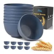 Unbreakable Wheat Straw Cereal Bowls - Microwave & Dishwasher Classic Blue