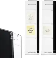 uxcell Monitor Memo Board, Transparent, Black Left with Phone Holder Self-Adhesive Sticky Note Holder Side Note Attachment Computer Accessories for Home Office Computer, 2 Pcs