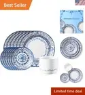 Classic 18-Piece Vitrelle Dinnerware Set - Seaside Design for Gatherings