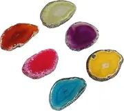 [KONTONTY] 6pcs Natural Agate Slices for Ring Making Craft Decorative Stones Home Jewelry Diy Accessories Random Color