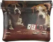 [YXYZRMY] PU Leather Squeeze Coin Purse Four Dogs Play Poker, Coin Pouch Change Holder for Women Men, Mini Portable Cosmetic Bags for Women, Multi-colored, one size, Multi-style, Multi-colored, one size