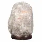 Grey Salt Lamp with Wood Base -- approx 8 in. - emits negative ions