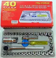 40pc Socket Set 1/4" DR & 3/8" DR SAE & Metric with Storage Case