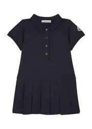 Moncler Kids Piqué Stretch-cotton Polo Dress - Navy - 2A (2 Years) 2A (2 years)