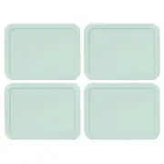 Pyrex 7210-PC Muddy Aqua Rectangle 3 Cup Plastic Storage Lid 4PK for Glass Dish