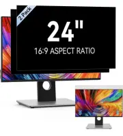 (2-Pack) 24 Inch Computer Privacy Screen Filter for 16:9 Widescreen Monitor