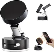 Lyvixora 2025 Magnetic Phone Holder for Car, Vacuum Suction Cup Phone Mount with Foldable Design - Double-Sided Strong Adsorption& Rotational Adjustment Phone Holder for Smooth Surface (Black)
