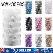 30X Clear Plastic Ball Christmas Baubles Fillable Xmas Tree Ornament Party Decor