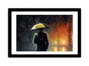 Man Umbrella Framed Art Framed print Art Poster