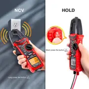 HT206D Digital Clamp Meter T-RMS 6000 Counts, Multimeter Voltage Tester Auto-...