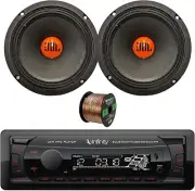 Single DIN Bluetooth AUX Receiver + 2 JBL 6.5" 300W Speakers w/ Wire Kit
