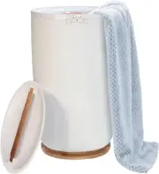 Heated Towel Warmers for Bathroom - Large Towel Warmer Bucket, Wood Handle, Smar