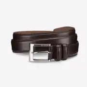 NEW Allen Edmonds Wide Basic Dress Belt - 39507 - Dark Brown Burnished Calf - 56