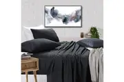 Elan Linen 100% Egyptian Cotton Vintage Washed 500TC Sheets Set - Charcoal