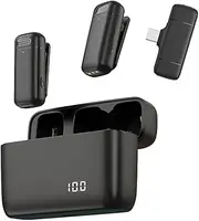 Wireless Microphone Charging Case Mic Portable Audio Video Recording for Phone Android Notebook Live Gaming Mic,Black