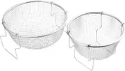GRADENEVE French Fries Basket Handle 2 Pack Stainless Steel Frying Baskets Strainer Sieve Easy to Clean Kitchen Gadgets